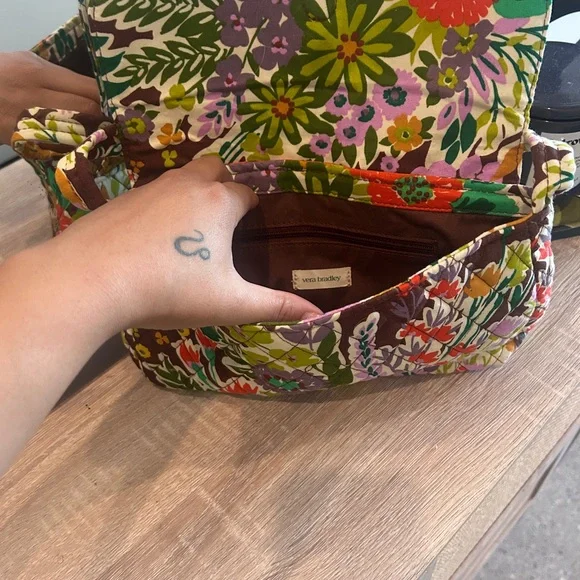 Vera Bradley Floral Quilted Shoulder Bag in Brown, Green, Red, Purple - Picture 3 of 3